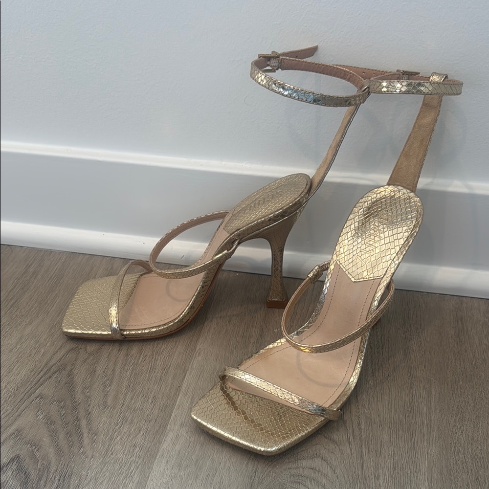 SHUTZ Nylla Elegant Gold Strappy Heels